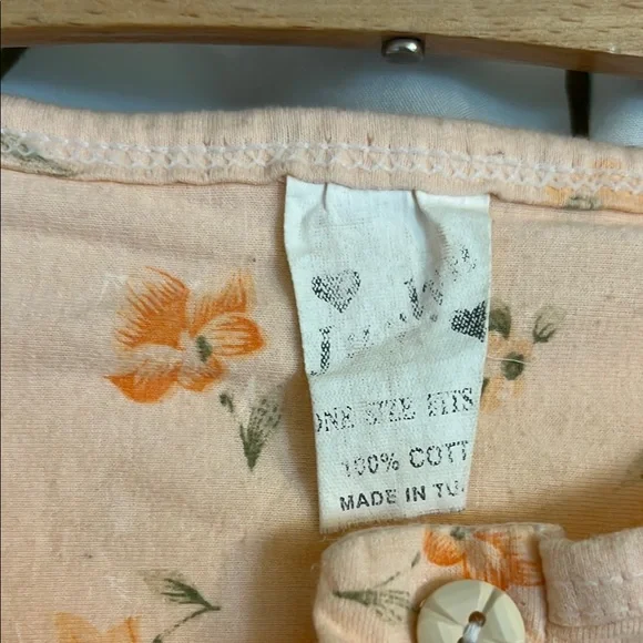 Peachy orange floral maxi nightgown with button front - Picture 5 of 8